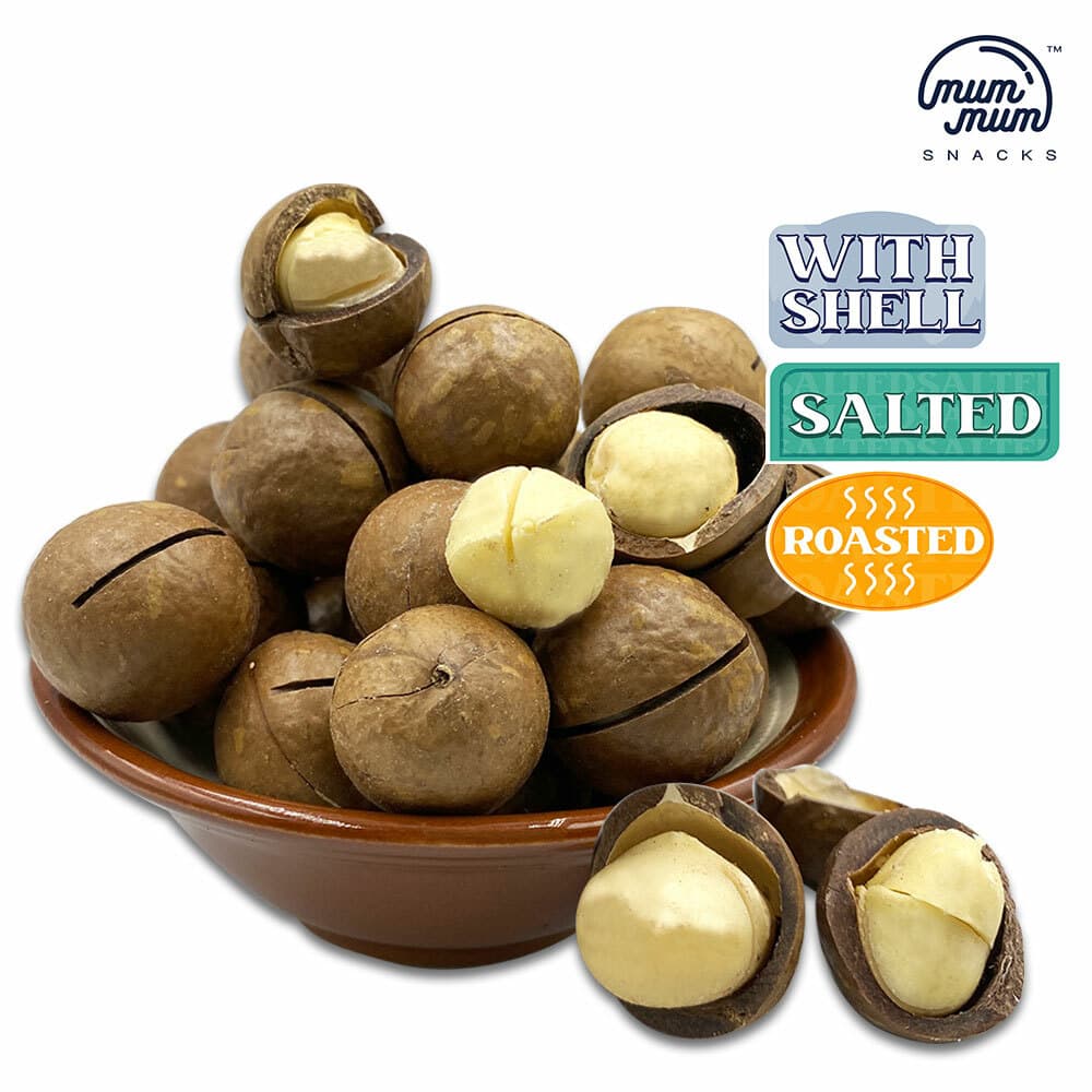 Roasted Macadamia Nut with Shell (Salted) - comes with key to open