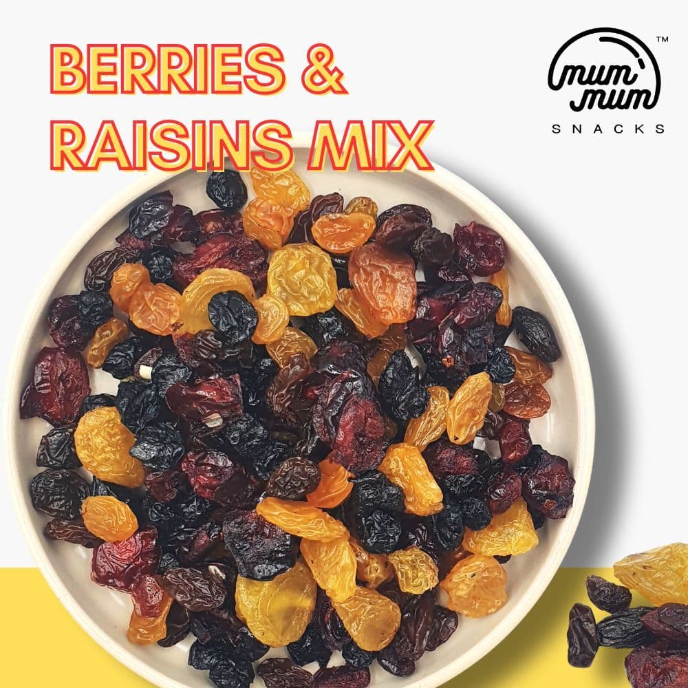 Berries & Raisin Mix - Jumbo Raisin, Black Raisin, Blueberry, Cranberry, Black Raisin